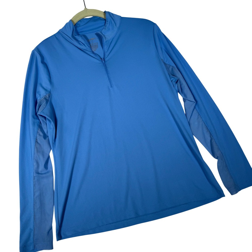 X by Gottex Pullover Women Small Blue 1/4 Zip Mesh Vent Active Top Excellent